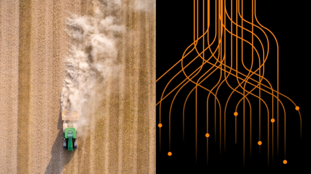 Split image showing a white roller‑coaster track against a blue sky on the left and a blue data curve on a black background on the right, with the words ‘Research. Meet Results.’ layered across the center.